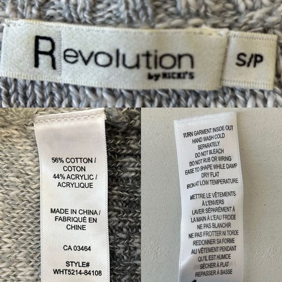 Ricki’s Sweater Lightweight Open Weave Cotton Grey Stripes Size Small - Picture 13 of 15